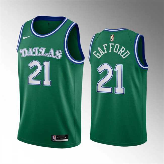 Men%27s Dallas Mavericks #21 Daniel Gafford Green Classic Edition Stitched Basketball Jersey Dzhi->dallas mavericks->NBA Jersey